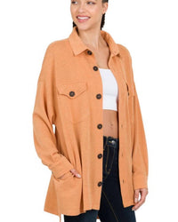 Zenana - Button Down Shacket