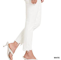 Zenana - Button Fly Raw Hem Jean