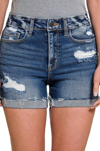 Zenana - Carli Cuffed Shorts