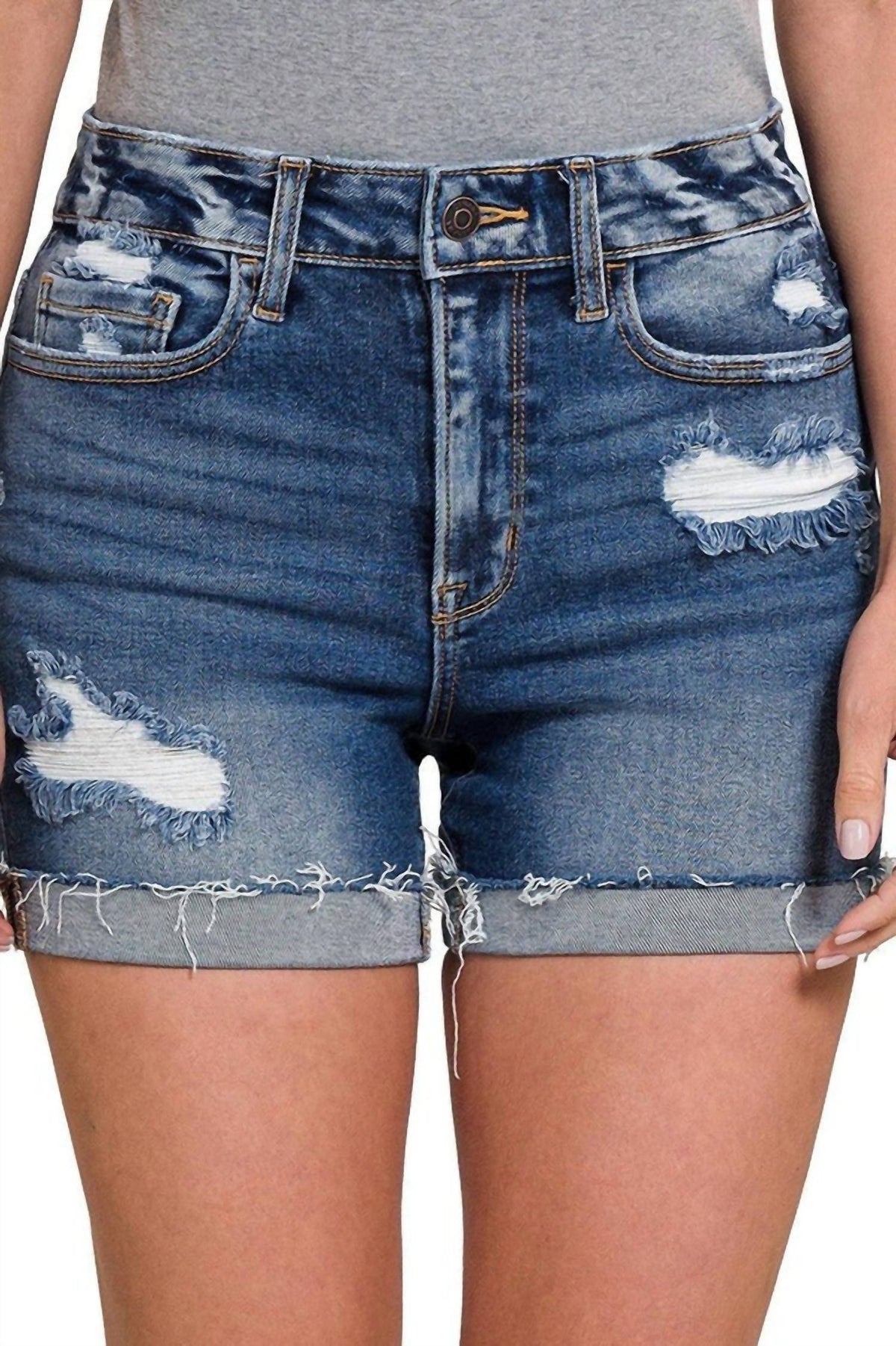 Zenana - Carli Cuffed Shorts
