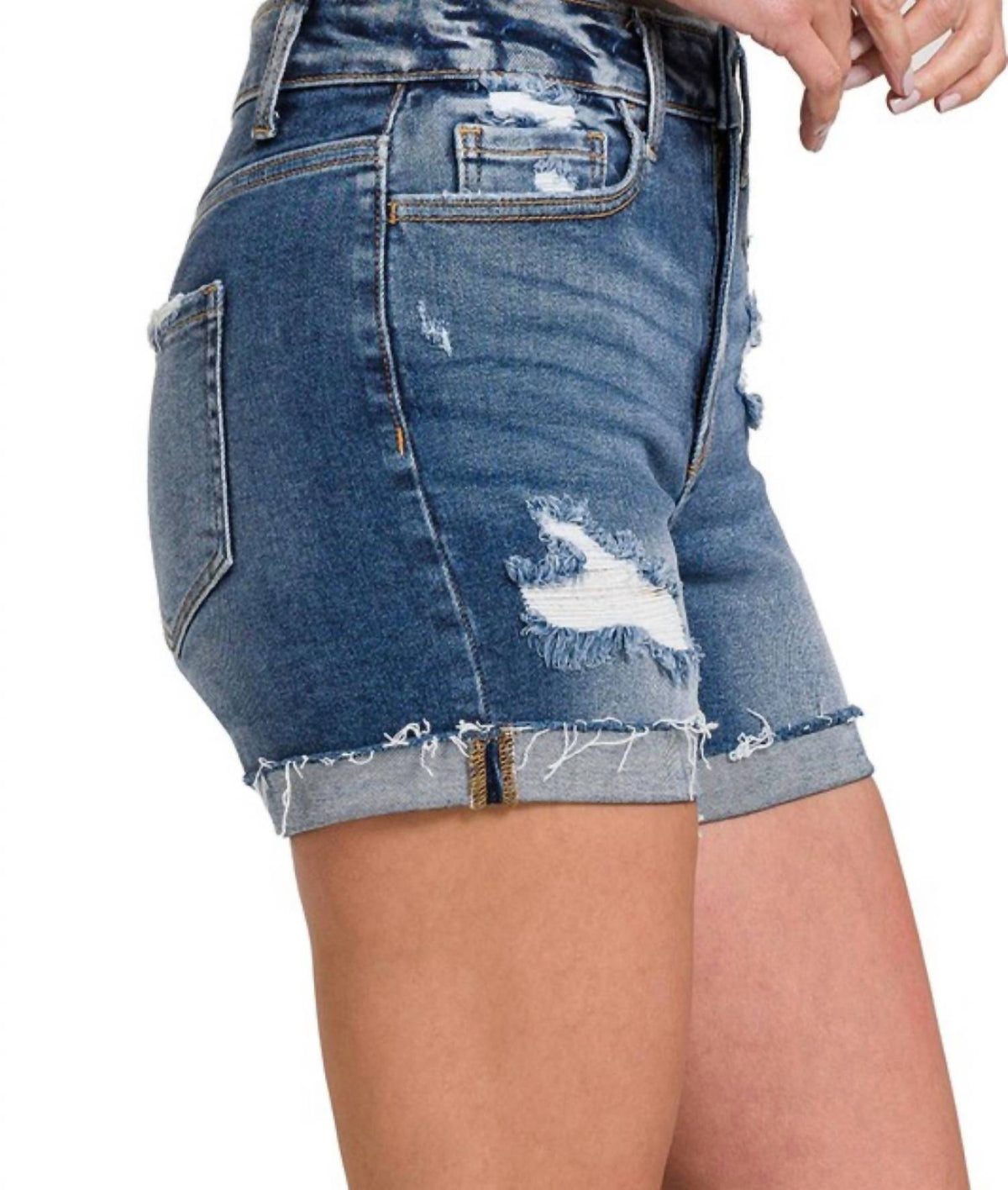 Zenana - Carli Cuffed Shorts
