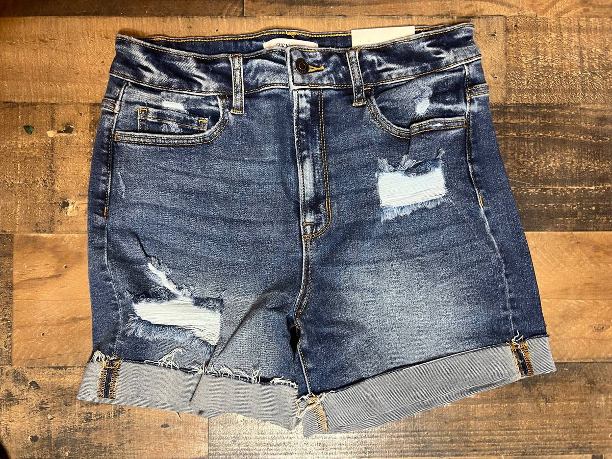 Zenana - Carli Cuffed Shorts