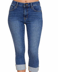 Zenana - Cuffed Crop Jeans