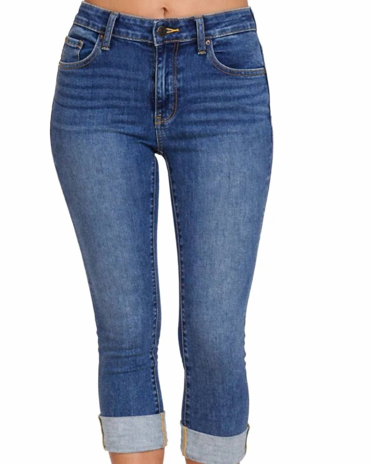 Zenana - Cuffed Crop Jeans