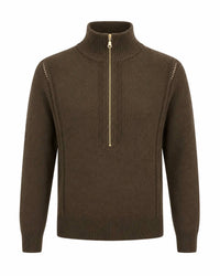Zenana - Half Zip High Neck Sweater