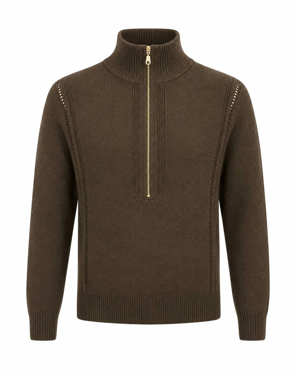 Zenana - Half Zip High Neck Sweater
