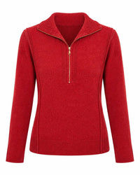 Zenana - Half Zip High Neck Sweater