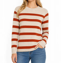 Zenana - Lightweight Wool Blend Striped Sweater
