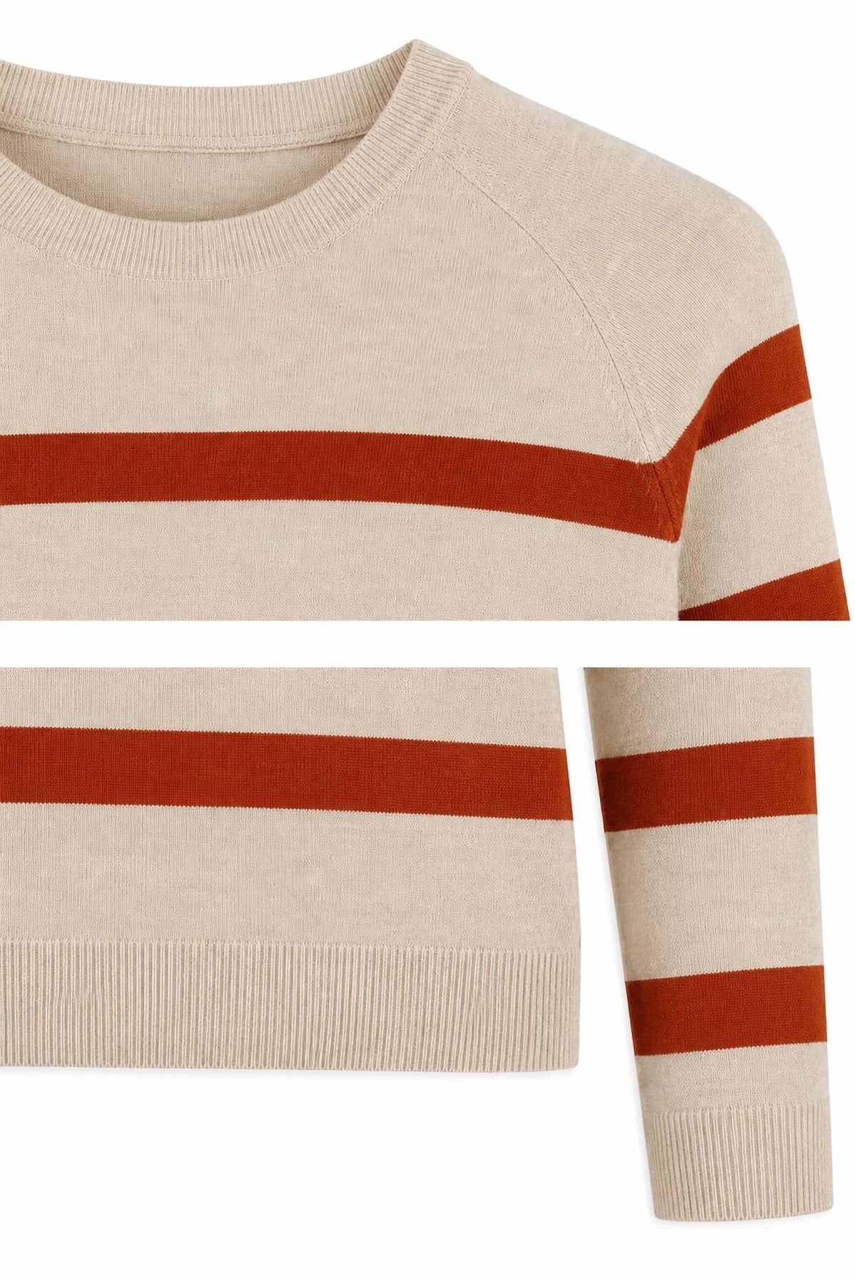 Zenana - Lightweight Wool Blend Striped Sweater