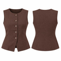 Zenana - Linen Button Vest