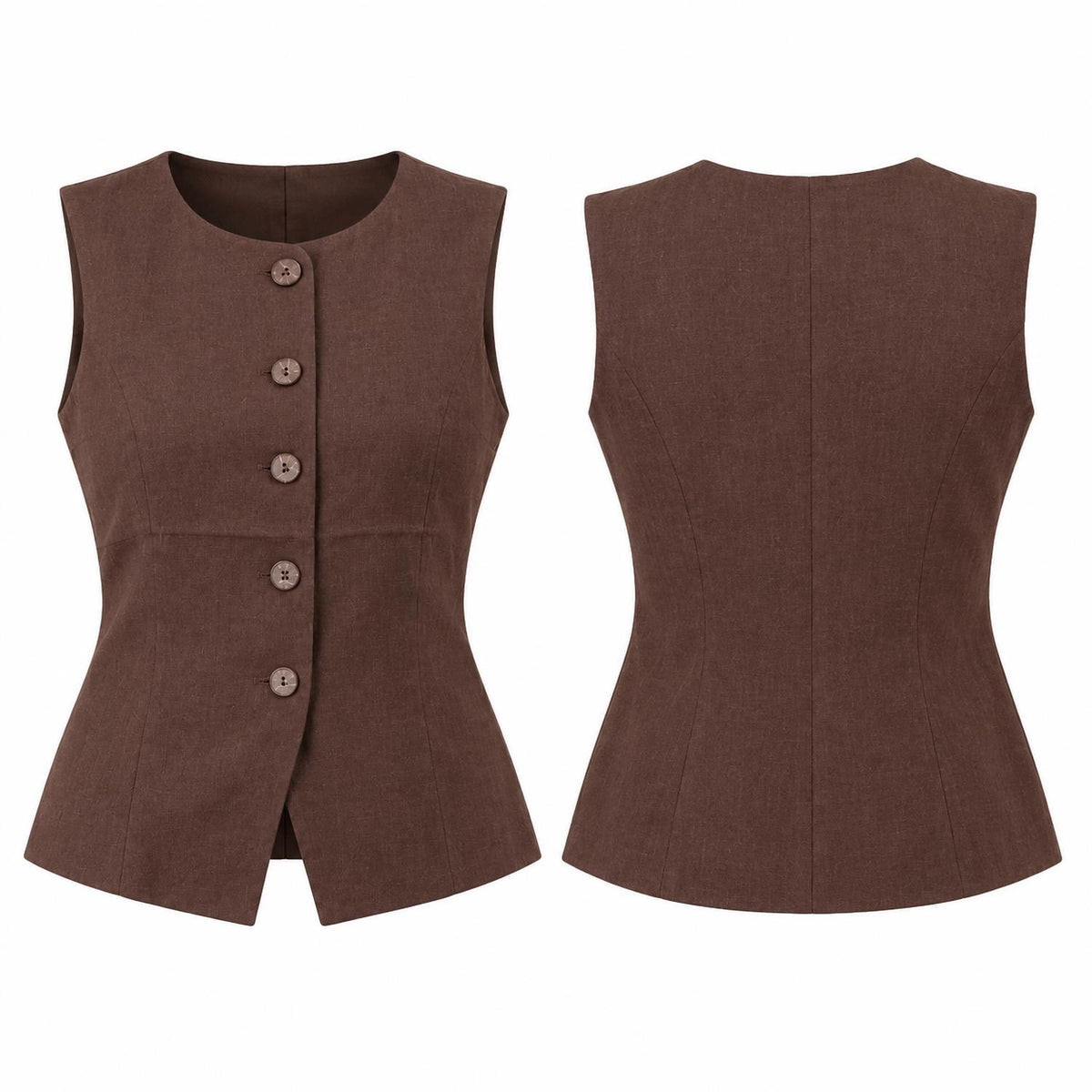 Zenana - Linen Button Vest