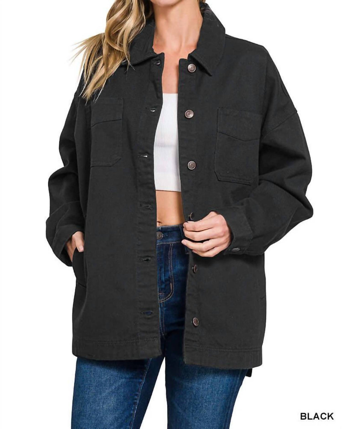 Zenana - Oversized Denim Shacket
