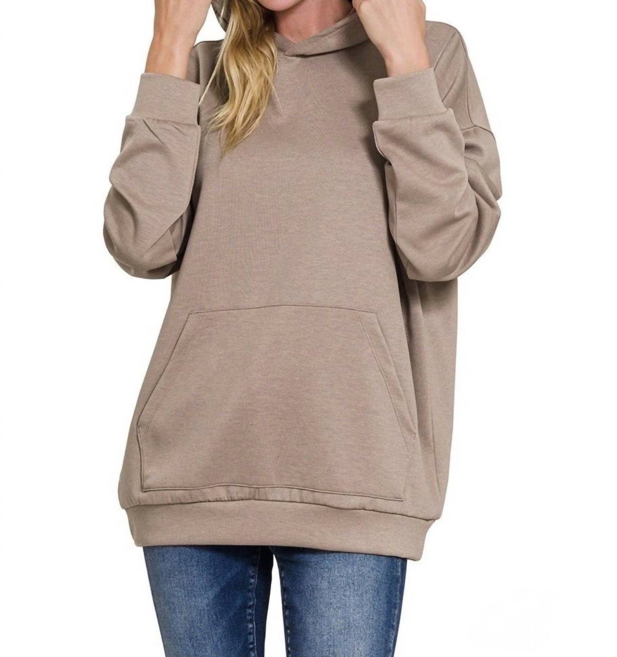 Zenana - Oversized Scuba Hoodie
