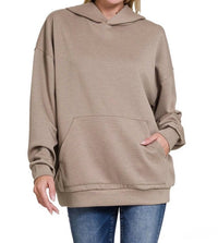 Zenana - Oversized Scuba Hoodie