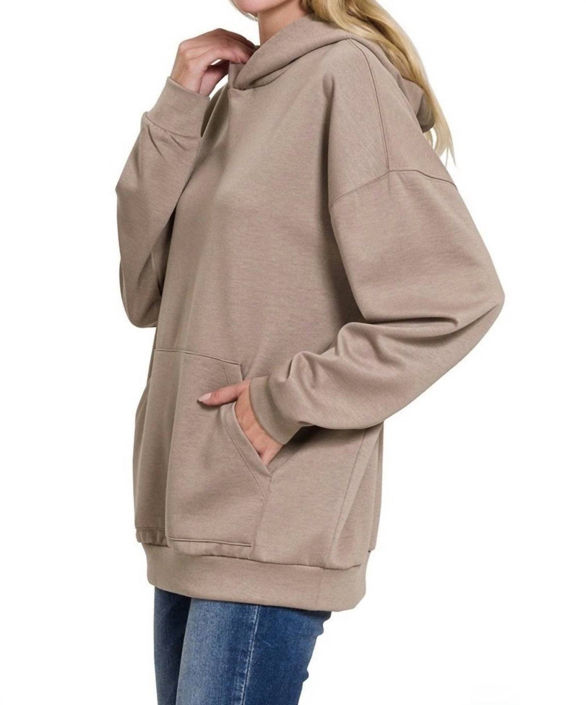 Zenana - Oversized Scuba Hoodie