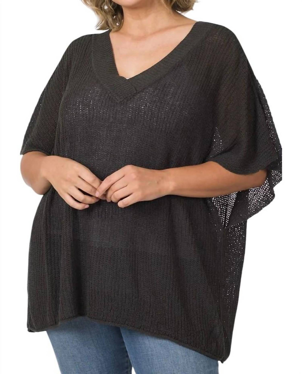 Zenana - Plus Size Slouchy Sweater