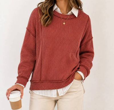 Zenana - Raised Rib Pullover