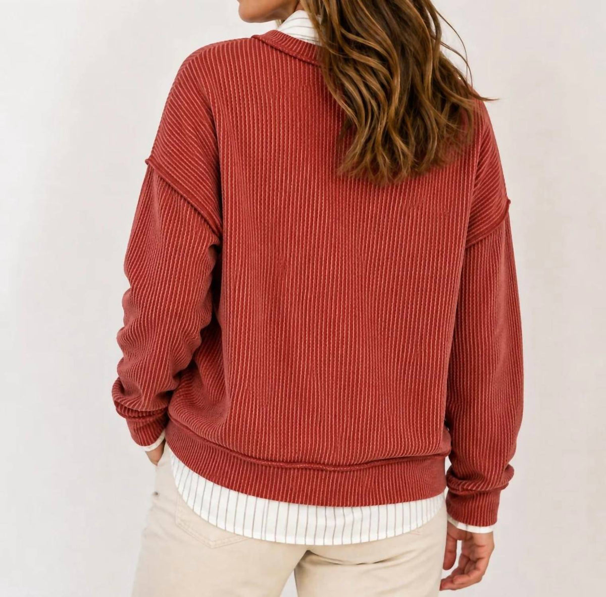 Zenana - Raised Rib Pullover