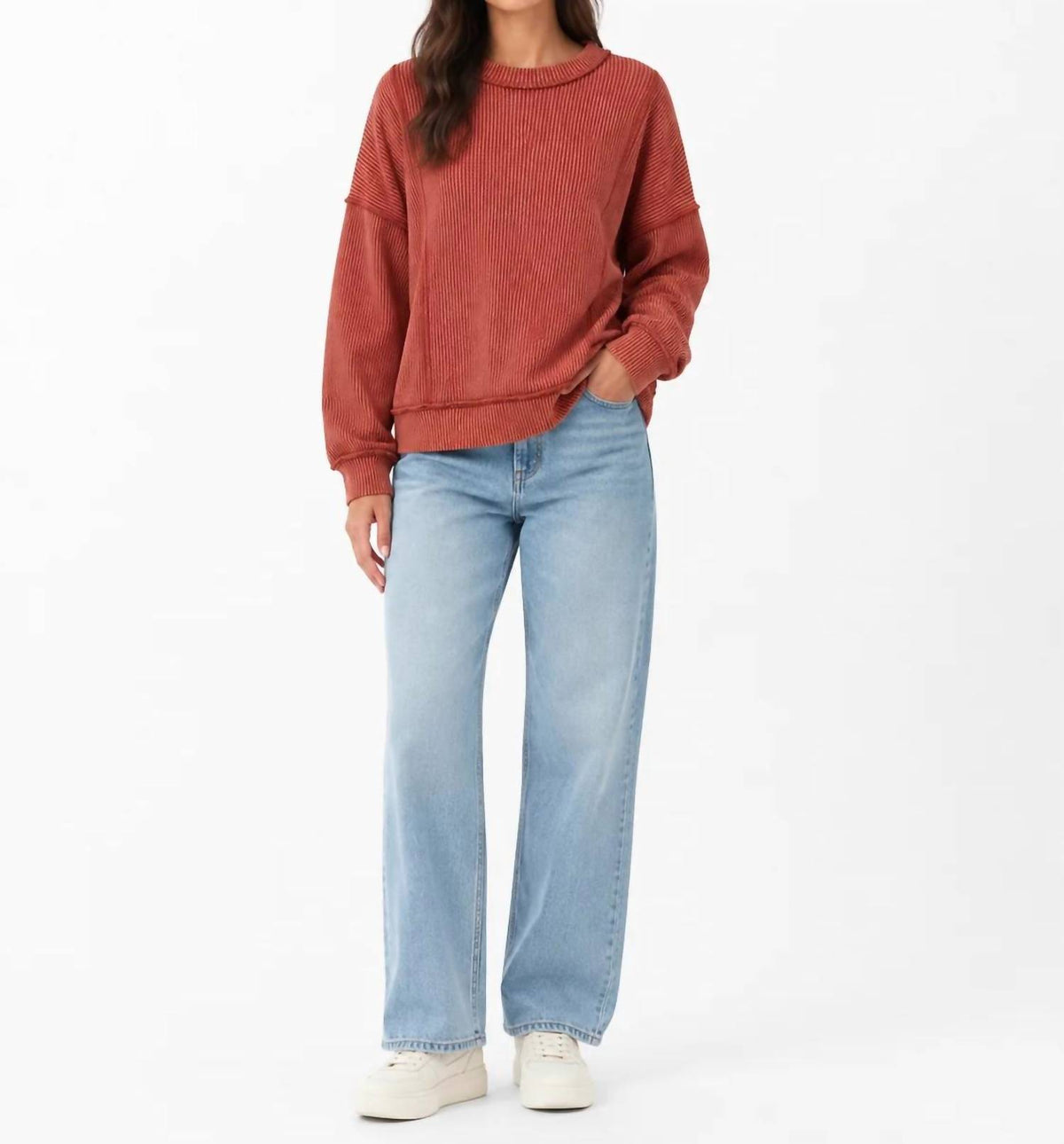 Zenana - Raised Rib Pullover