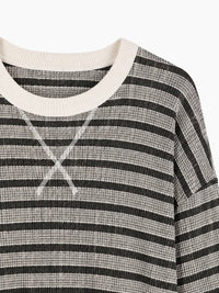 Zenana - Raised Rib Striped Pullover & Pants Set