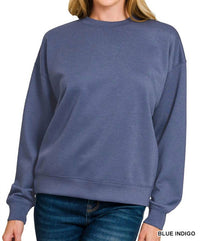 Zenana - Scuba Crewneck Pullover