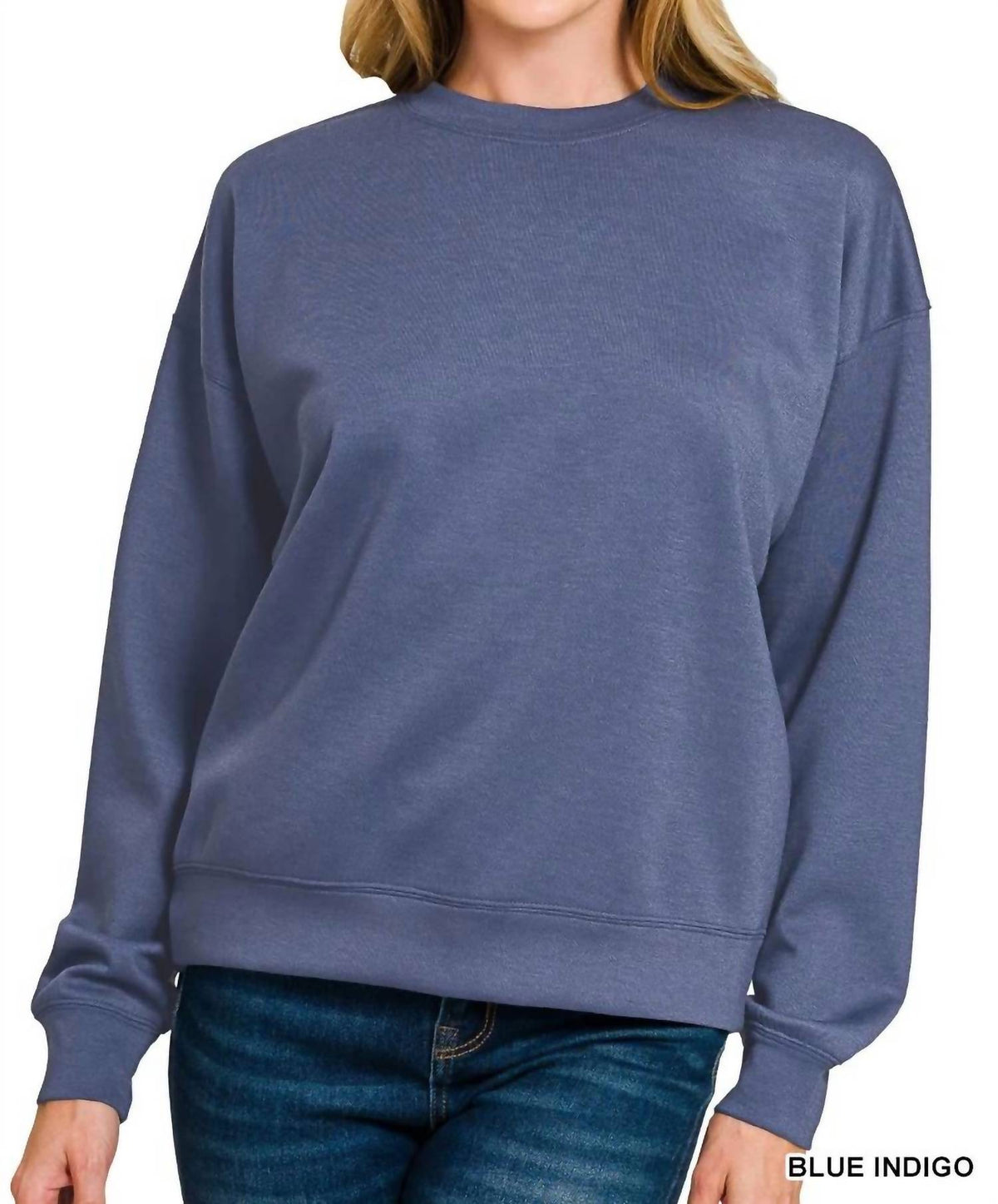 Zenana - Scuba Crewneck Pullover