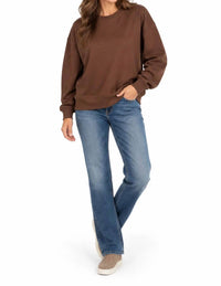 Zenana - Scuba Crewneck Pullover Sweater