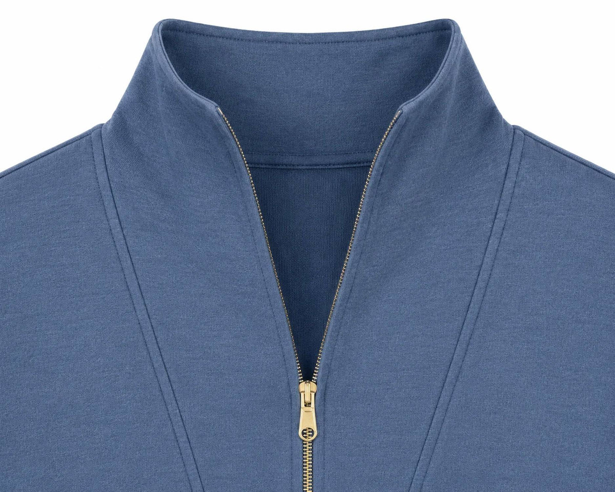 Zenana - Scuba Half Zip Pullover