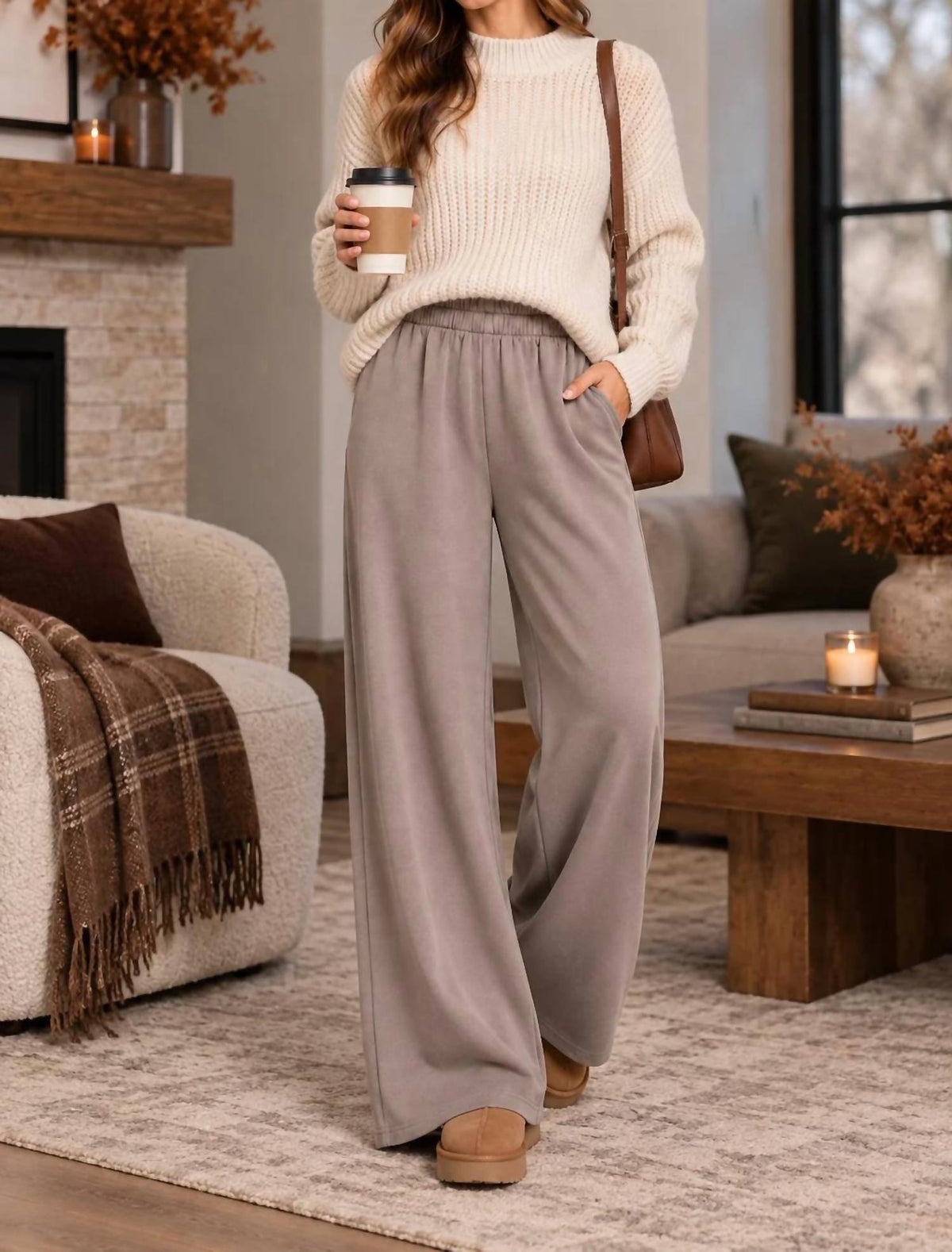 Zenana - Scuba Wide Leg Pants