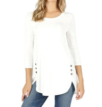 Zenana - Side Button Tunic Top - Curvy