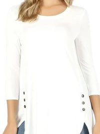 Zenana - Side Button Tunic Top - Curvy