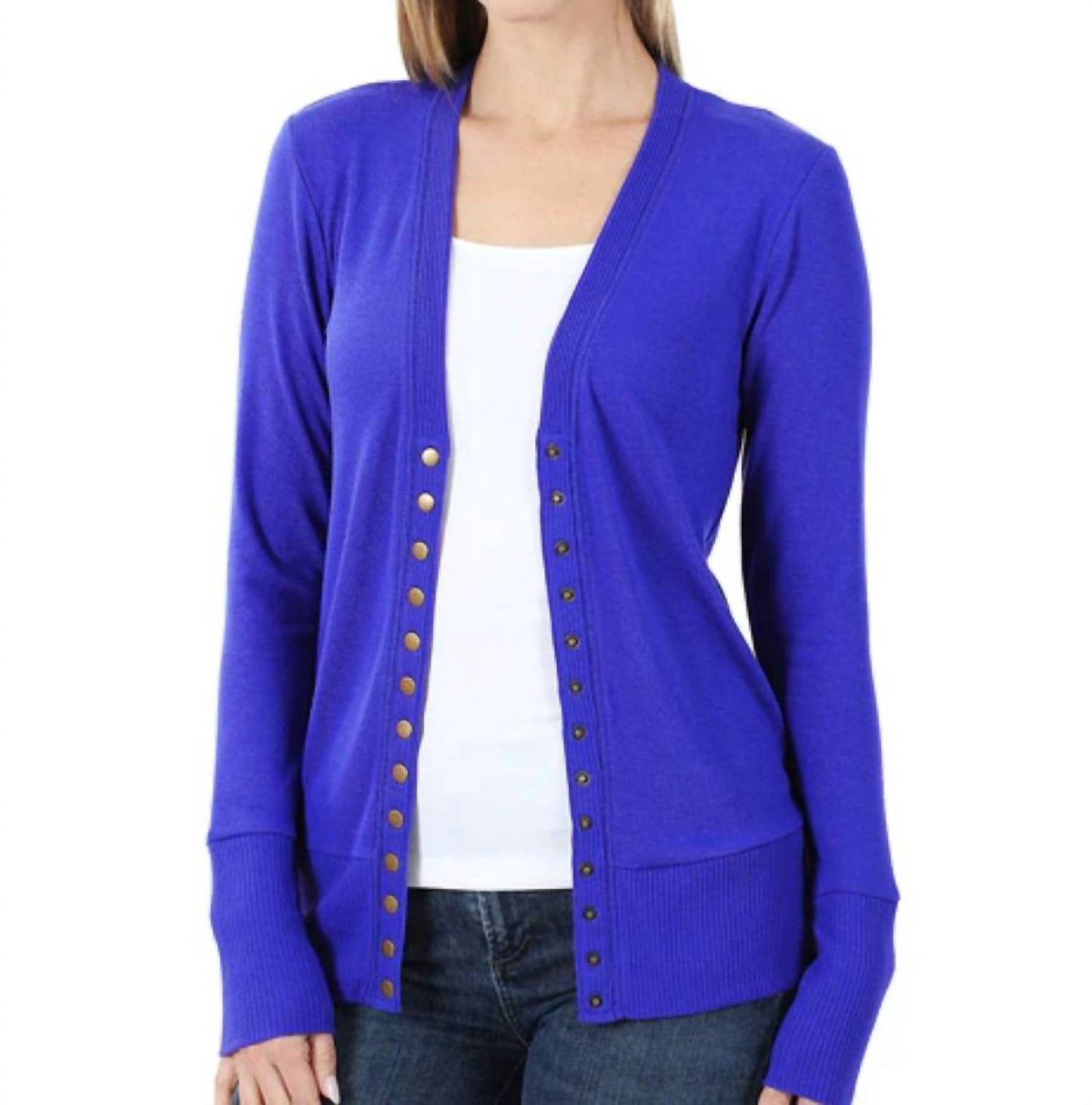 Zenana - Snap Full Sleeve Cardigan