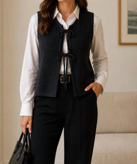 Zenana - Tie Front Sweater Vest