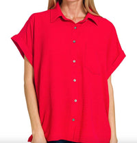 Zenana - Woven Airflow Top