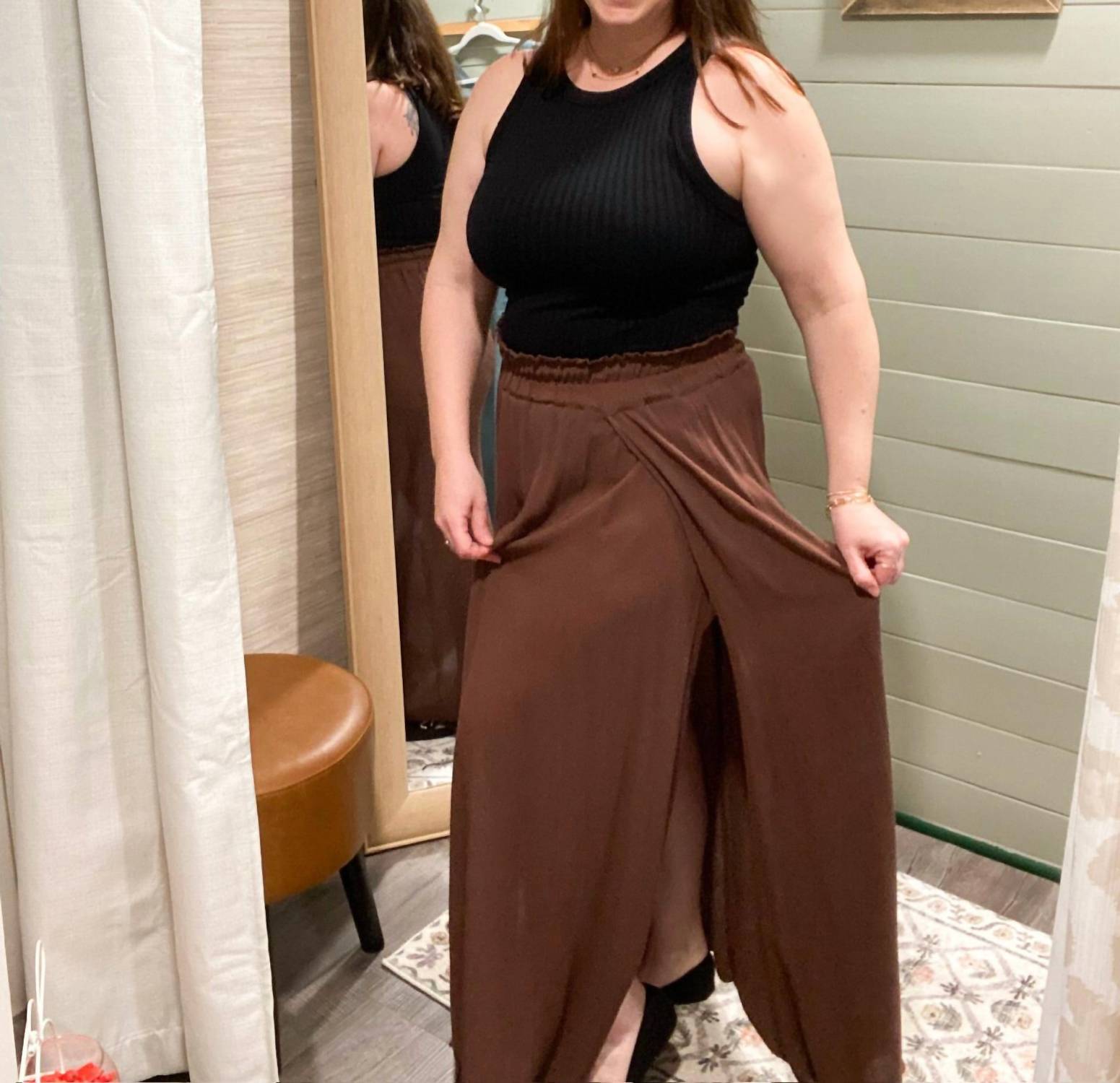 Zenana - Woven Crinkle Gauze Long Skirt - brown - clothing - long - skirts