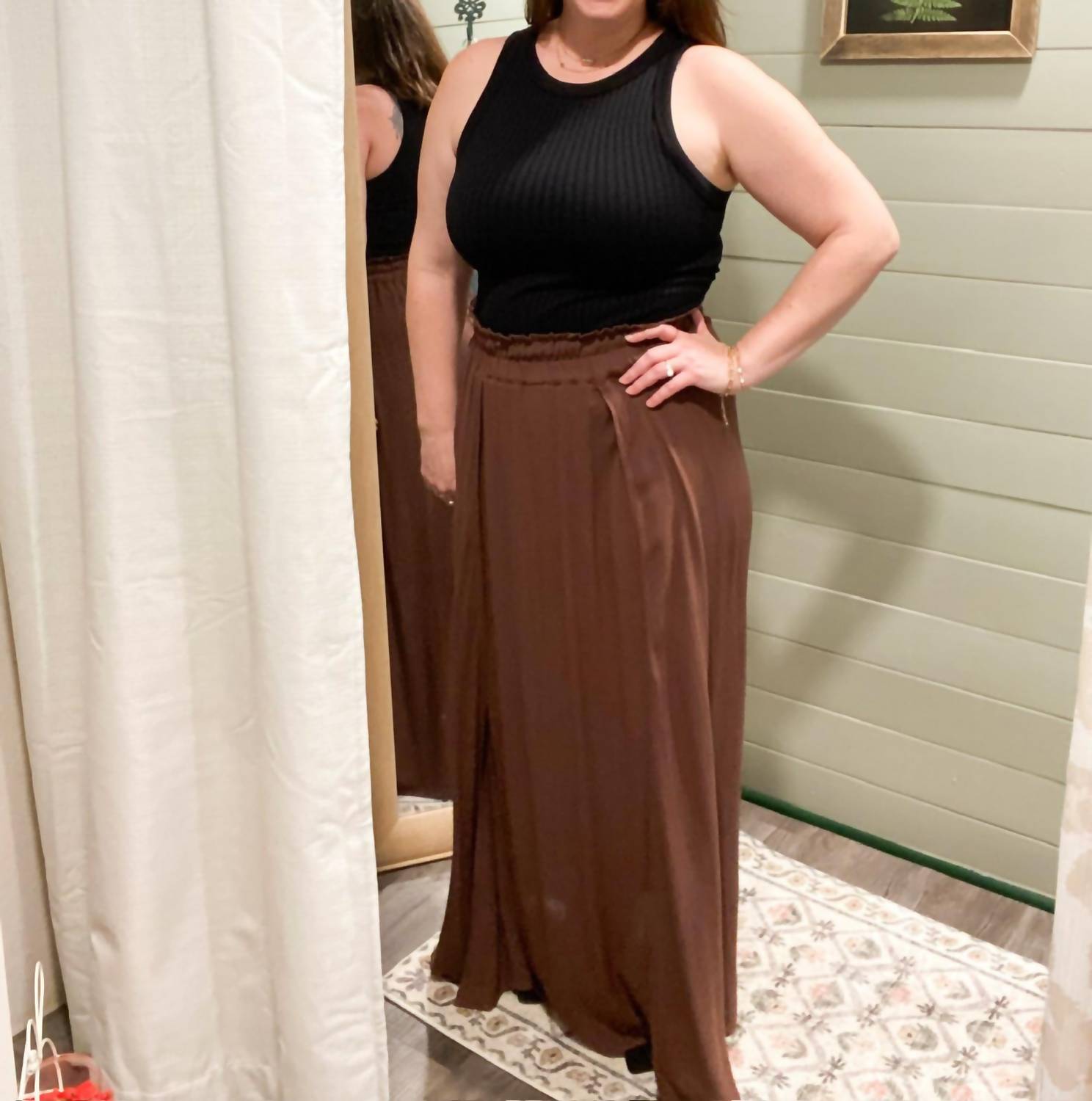 Zenana - Woven Crinkle Gauze Long Skirt - brown - clothing - long - skirts