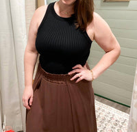 Zenana - Woven Crinkle Gauze Long Skirt - brown - clothing - long - skirts
