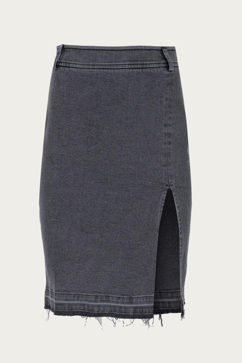 STRETCH DENIM SLIT SKIRT