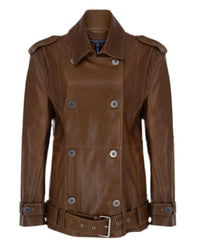 Zeynep Arcay - Women's Oversized Leather Biker Jacket
