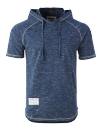 Zimego - Men's Short Sleeve Pullover Pocket Hipster Thin Hoodie