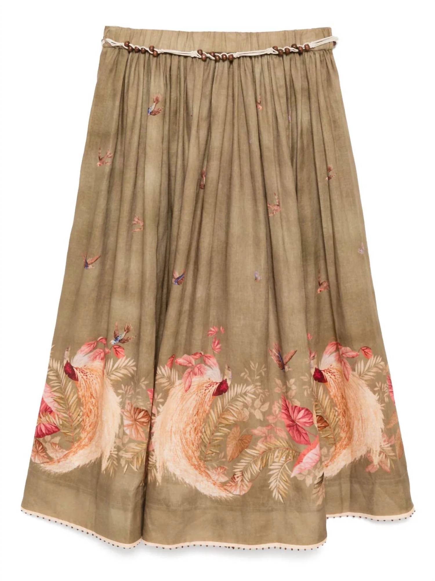 Zimmermann - Ascension Midi Skirt - brown - clothing - floral