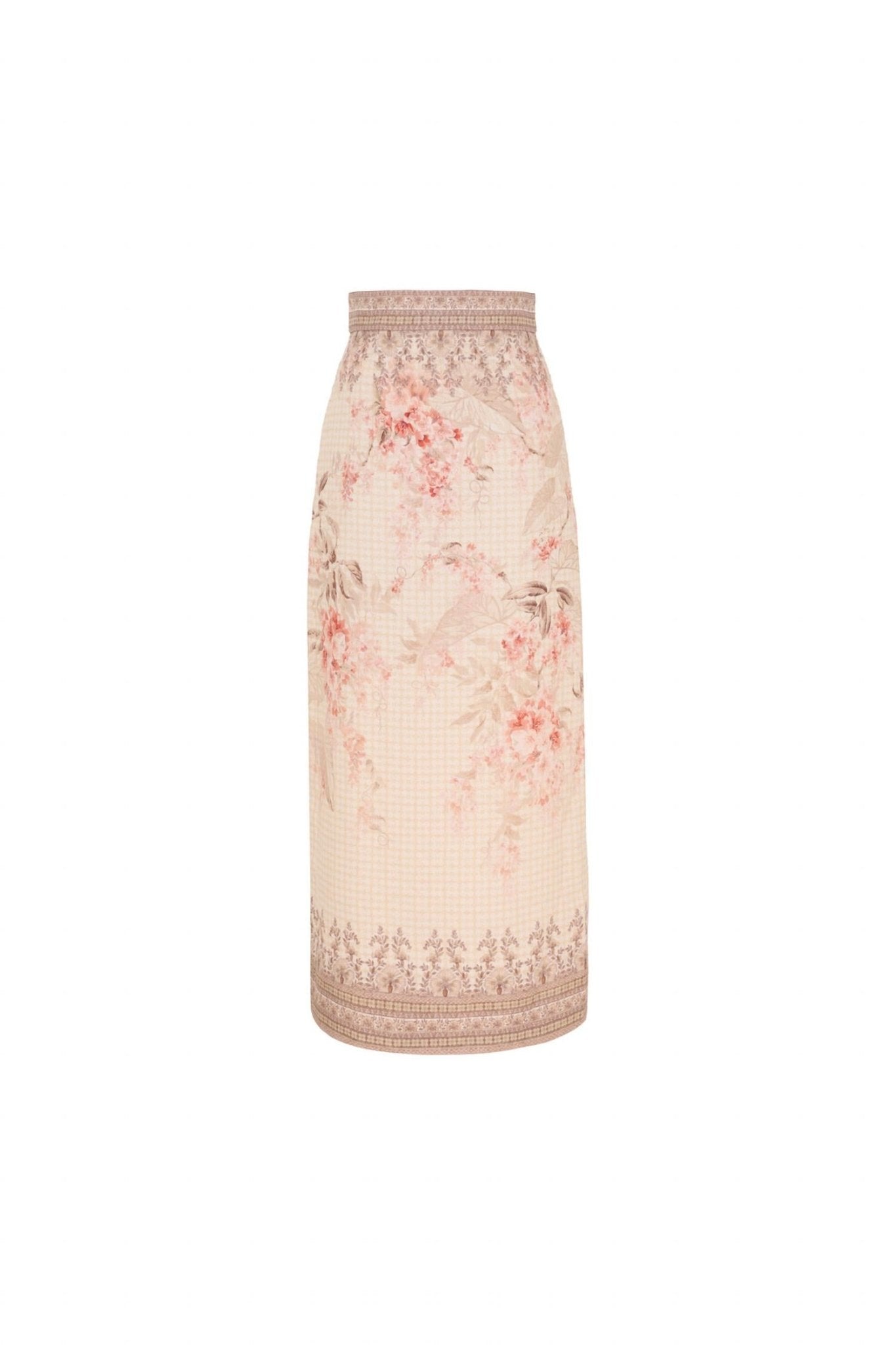 Zimmermann - Illuminate Pencil Midi Skirt - clothing - floral - linen