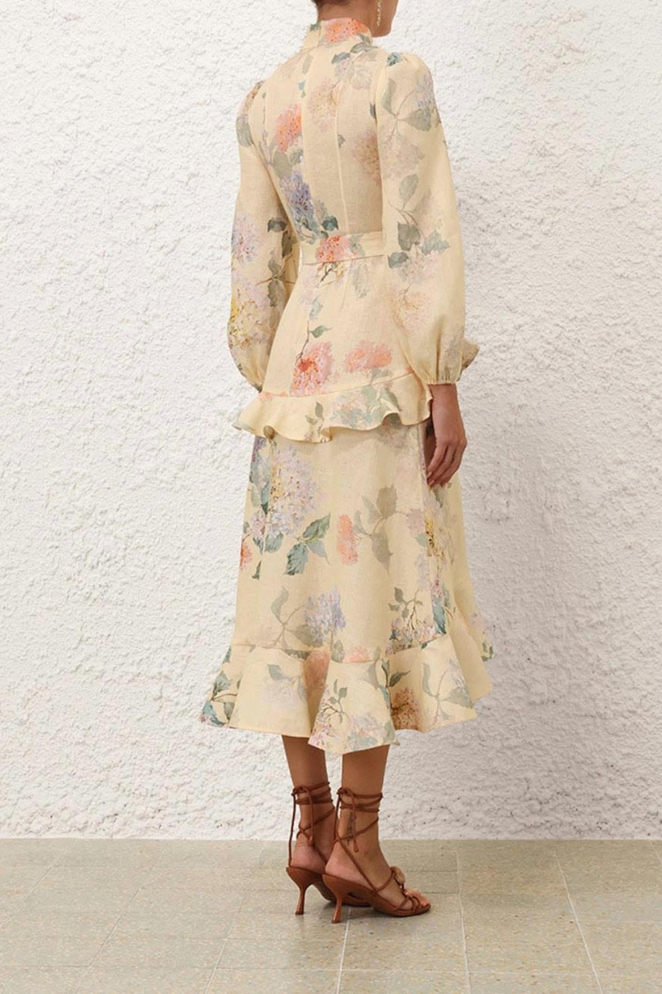 Zimmermann - Illuminate Peplum Midi Dress - clothing - dresses - floral