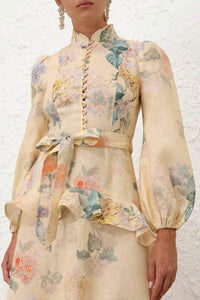 Zimmermann - Illuminate Peplum Midi Dress - clothing - dresses - floral