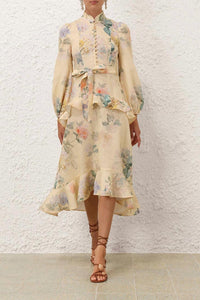 Zimmermann - Illuminate Peplum Midi Dress - clothing - dresses - floral