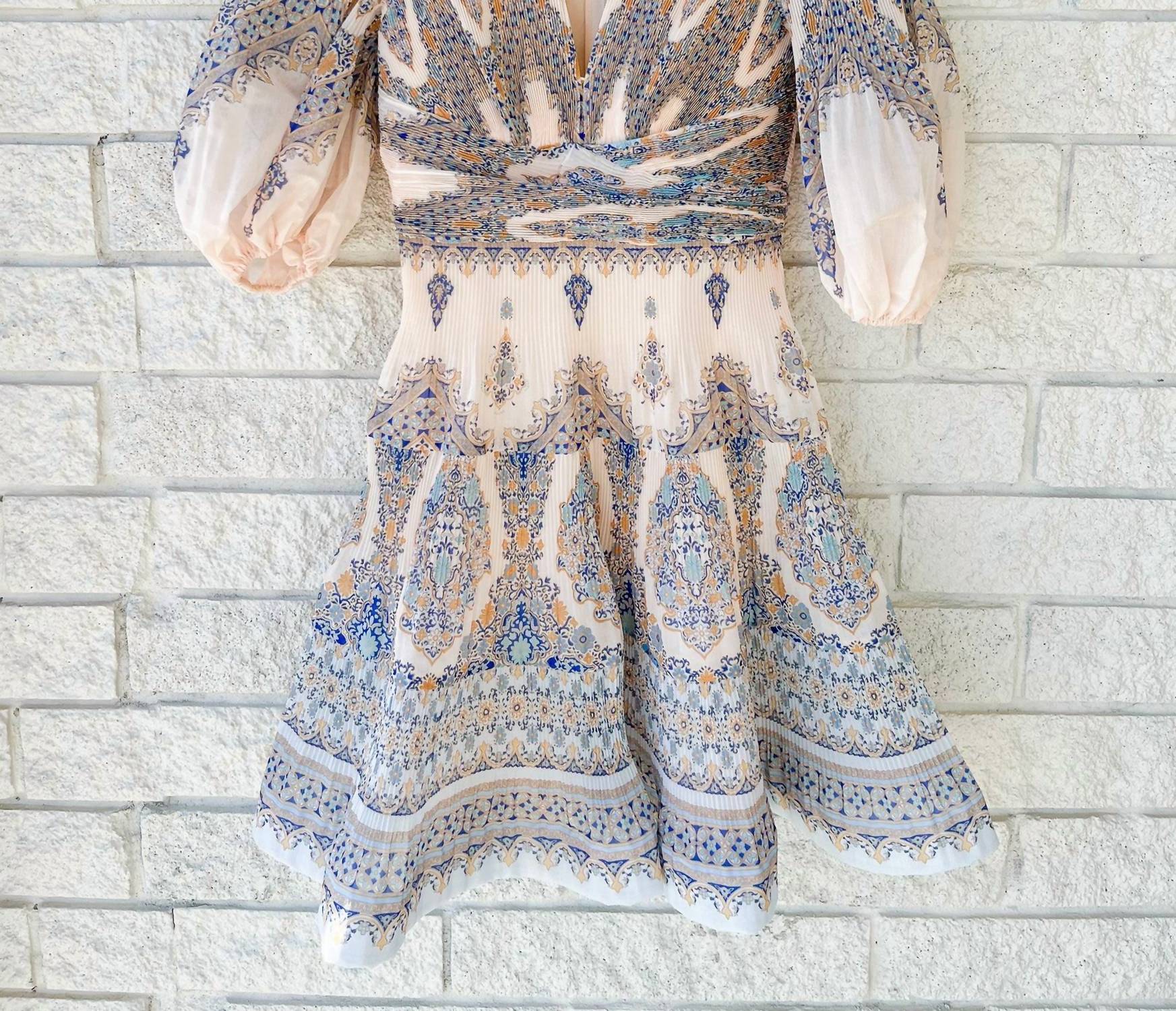 Zimmermann - Pleated Mini Dress - blue - clothing - dresses