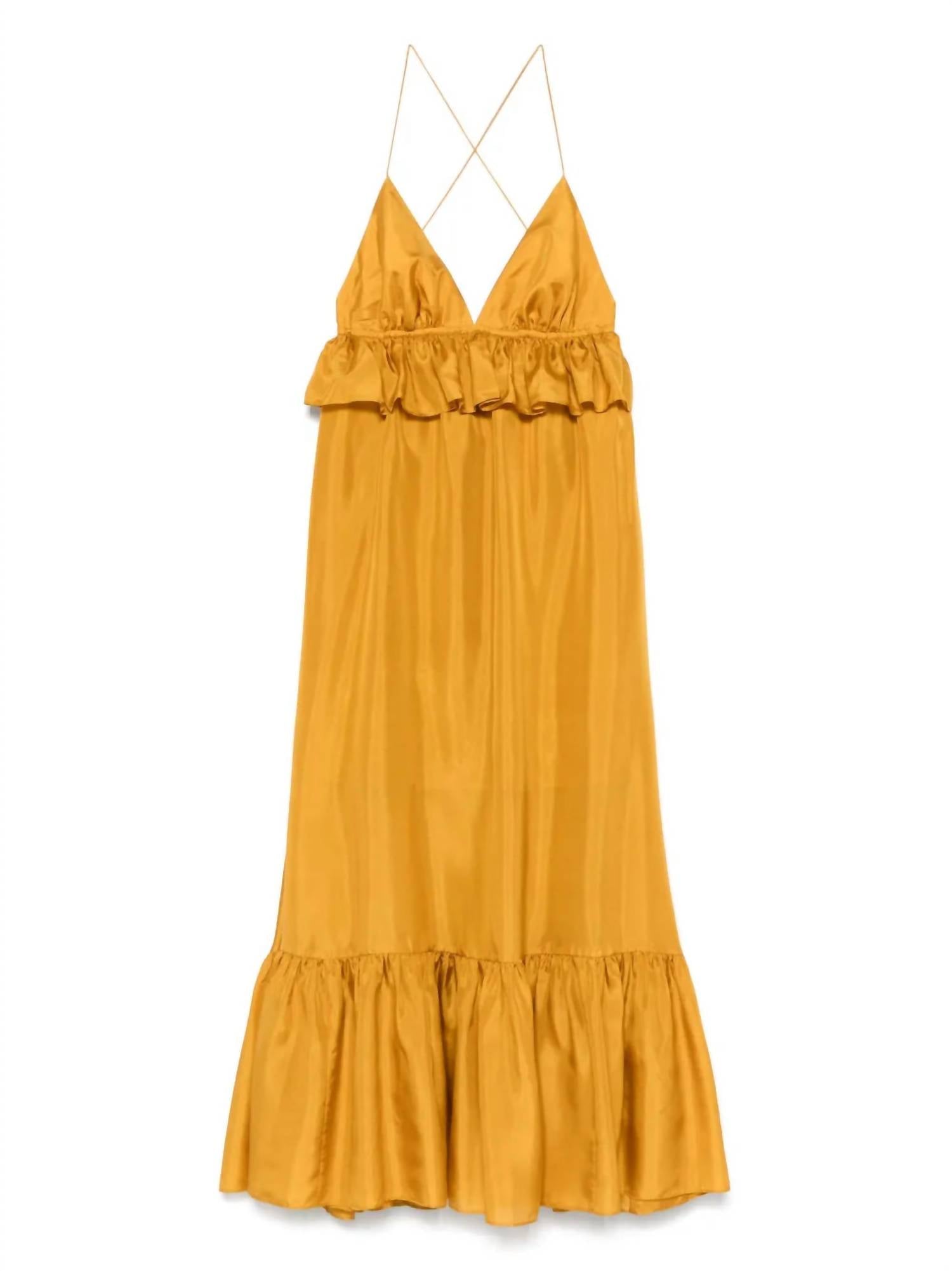 Zimmermann - Rhiannon Ruffle Maxi Dress - clothing - dresses - gold