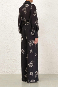 Zimmermann - Ruffle Bow Shirt - black - button - down - shirts - clothing
