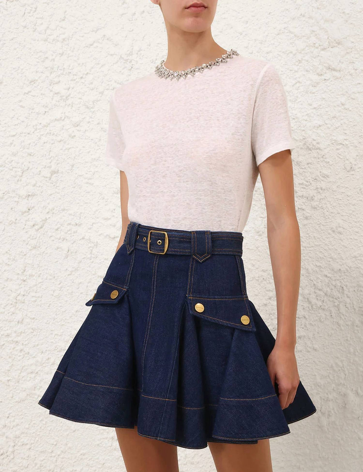 Zimmermann - Short Sleeve Embellished Tee