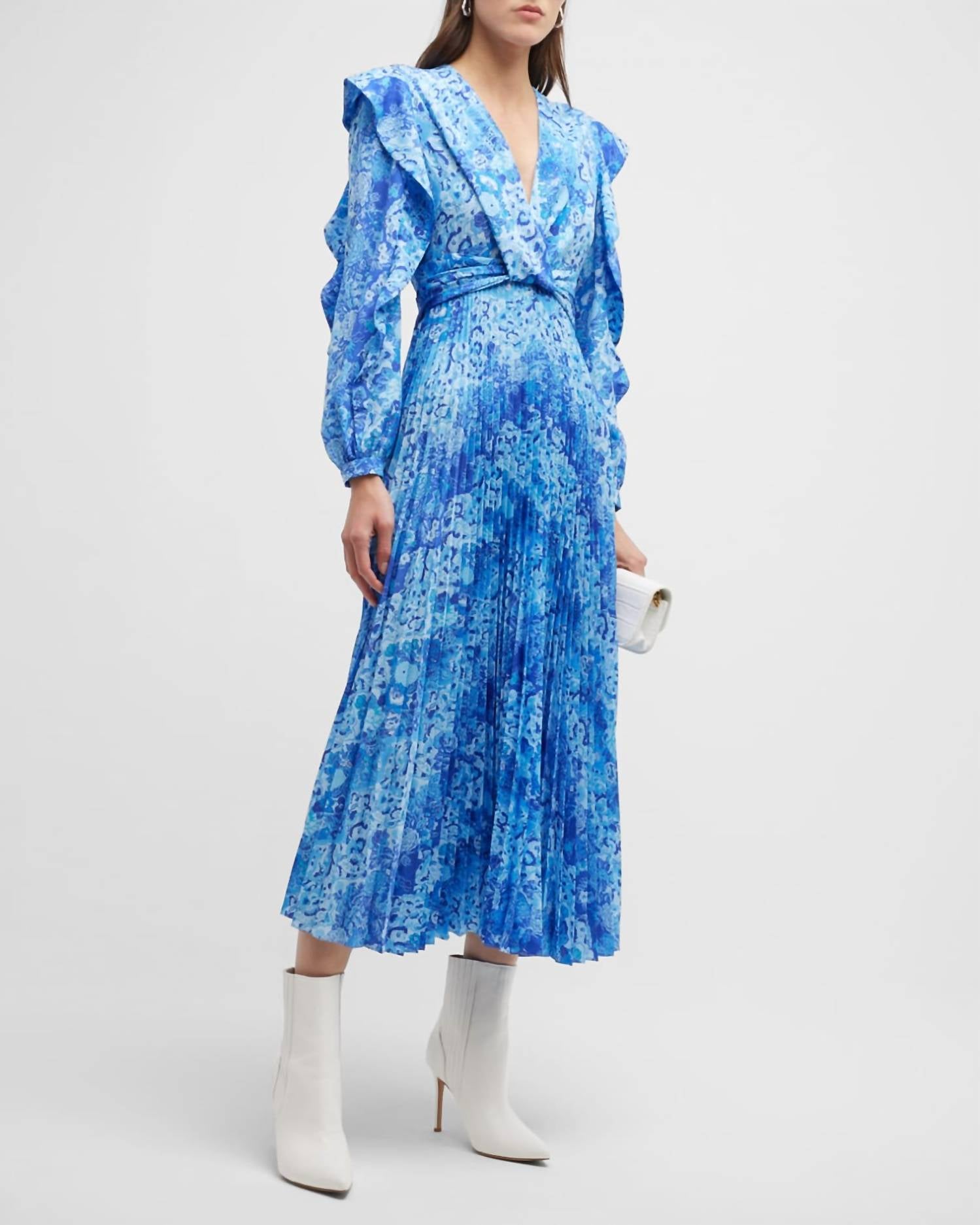 Derek Lam 10 Crosby - Chrishelle V-Neck Ruffle Dress